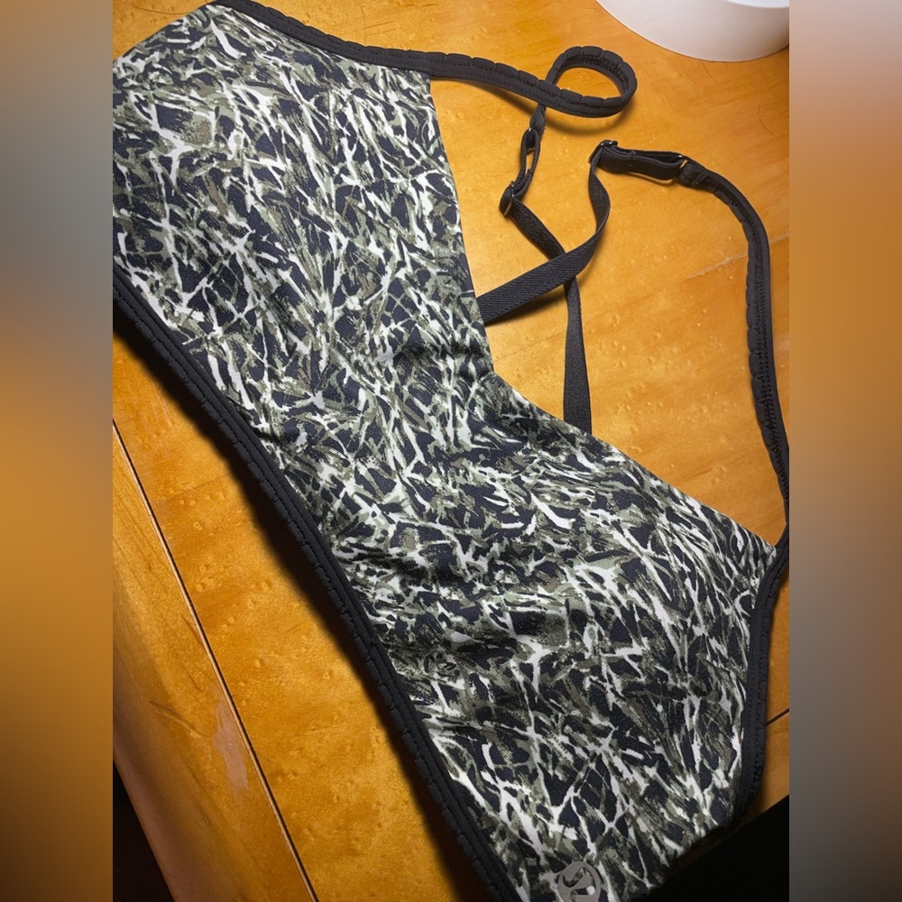 Lululemon💎NWOT💎Hot Spell Bra✨Mini Ripple Desert Olive Fatigue Green Black✨sz 6